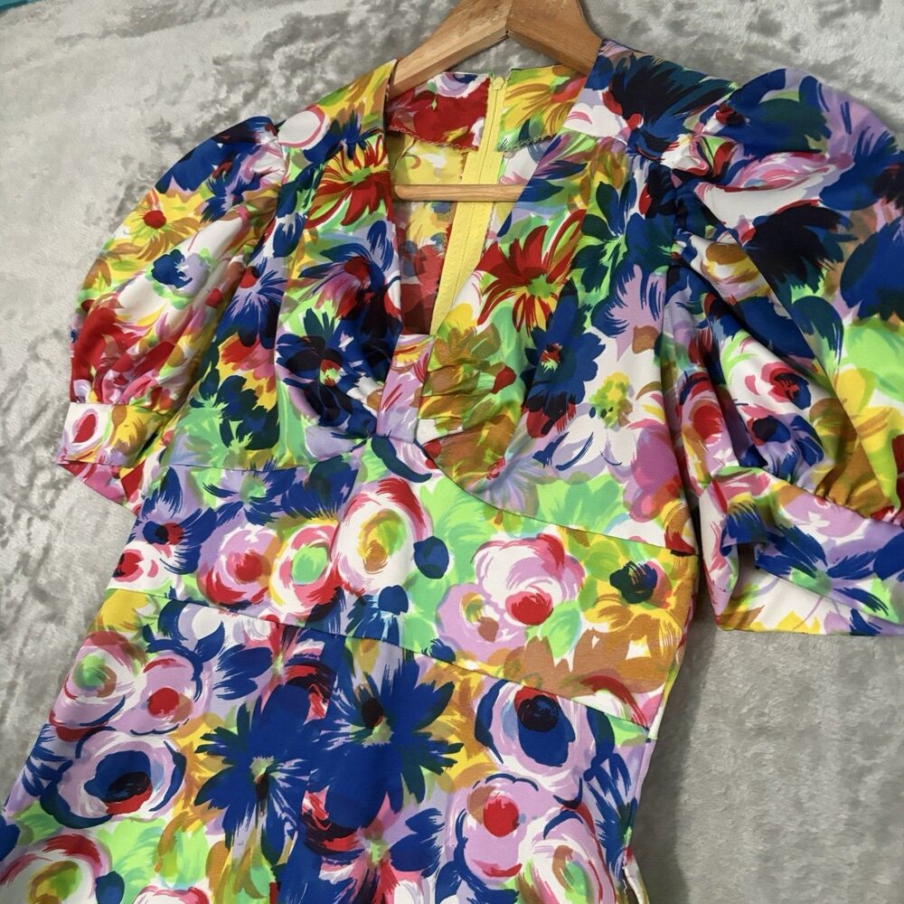 Vintage Multi Color Watercolor Floral Maxi Dress — Y2K Boho Cottagecore Rainbow